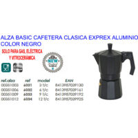 Caffettiera espresso classica in alluminio nero 6 tazze ALZA Basic 6032