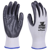 Pacchetto. 12 guanti in nitrile nylon grigio ecoflex taglia media 8