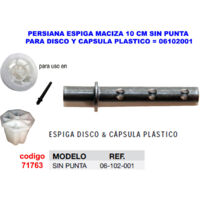 Tenda a punta solida da 10 cm senza capsula in plastica con punta a disco