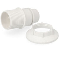 Portalampada semi-filettato E-14 + rondella bianca (confezione termoretraibile)