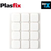 Confezione da 12 feltri adesivi sintetici bianchi 22x22mm Plasfix INOFIX