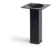 Gamba quadra in acciaio colore Nero mod.400g. 2,5x2,5x10cm REI