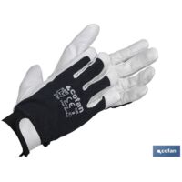 Blister di Guanto in Pelle Bovina, Dorso in Tessuto e Velcro Taglia 10