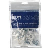Clip EDM bianca per cavo tubolare 2x2,5 mm n. 8 (blister 15 unità)
