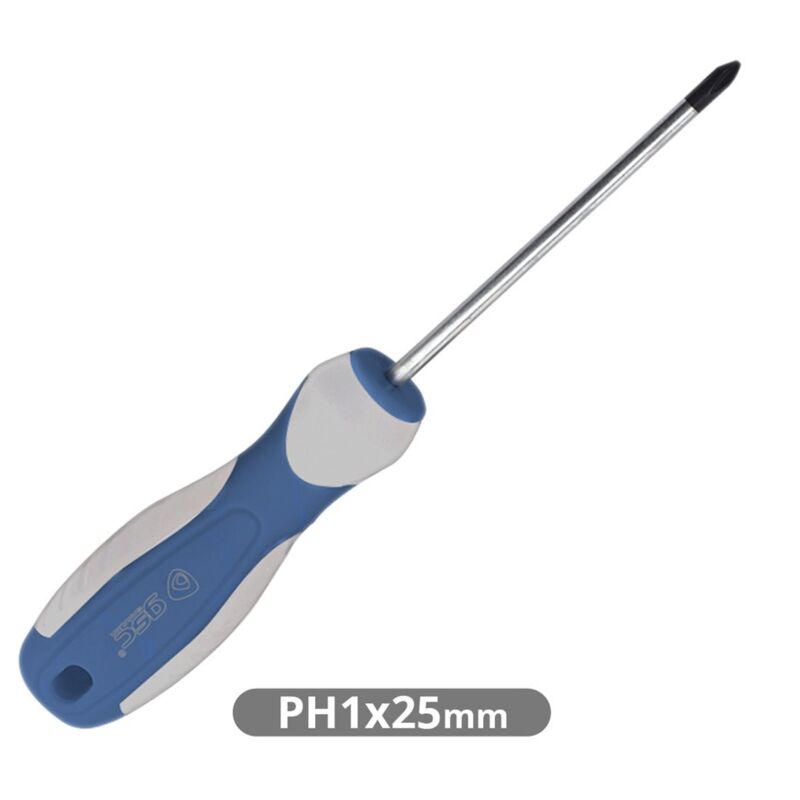 Kurzer Schraubendreher Mit Magnetbits – 7,6 Cm, Kreuzschlitz & Flachkopf, Aluminiumgriff (blau)