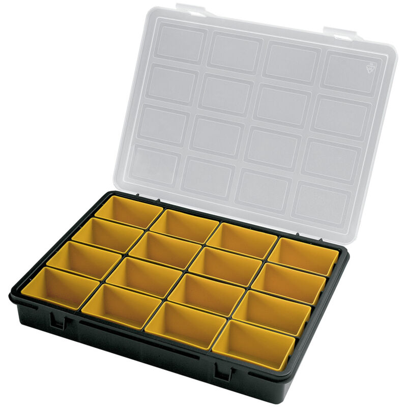 ALYCO Organizer Aus Kunststoff – 19 Fächer, 42x33,5x6,2 Cm, Für Werkzeug & Bastelzubehör