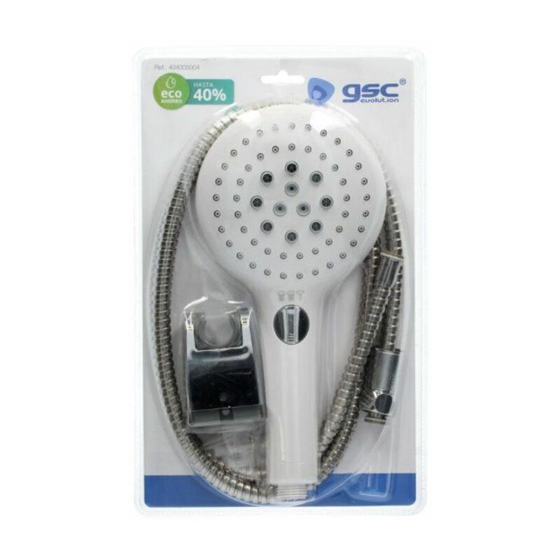 Eco Saving Shower Kit: 3 Funktionen 129mm Duschkopf + Schlauch + verstellbare Halterung GSC 404005004