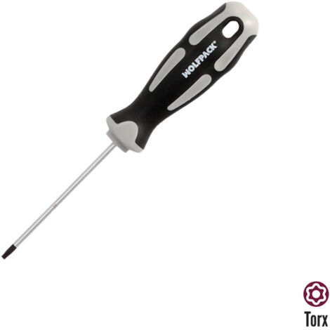 Manipulationssicherer Torx-Schraubendreher, S2-Stahl-Bi-Material-TPR-Griff. Maße T09 x Ø 3,0 x 75 mm. (1/5)
