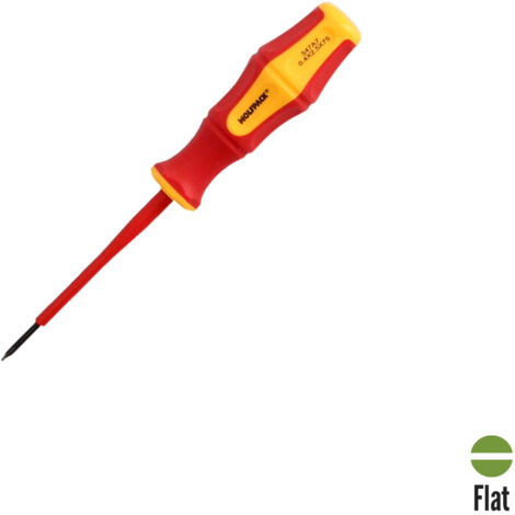 Isolierter Flachschraubendreher, VDE-zertifiziert, 1.000 V. Abmessung 0,4 x Ø 2,5 x 75 mm (1/5)
