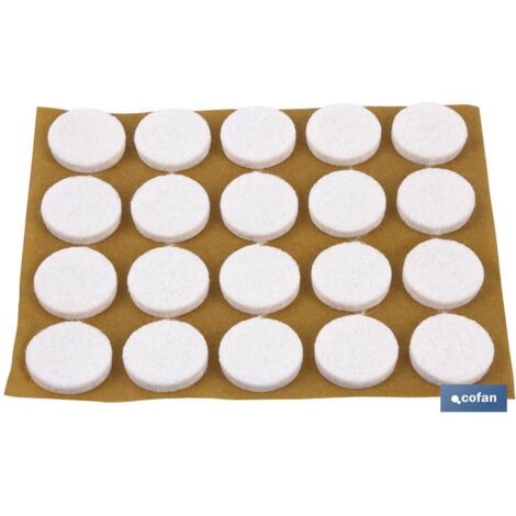 Blister mit 2x6 Einheiten rundem braunem Filz 27x3 mm