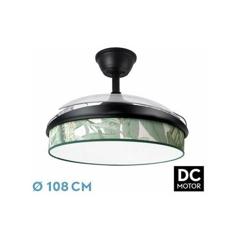 Ventilator dc fashion 72w schwarz/grün Blatt 108d 3aspas 7200lm 3000k,4000k,6000k remote+memory+timer (1/2)