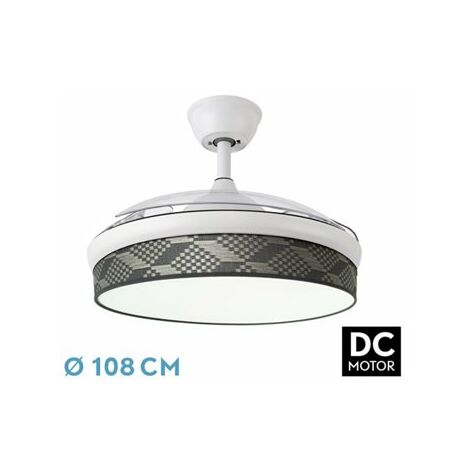 Ventilator dc fashion 72w weiß/tetrisgrau 108d 3aspas 7200lm 3000-4000-6000k remote+ memory+ timer (1/2)