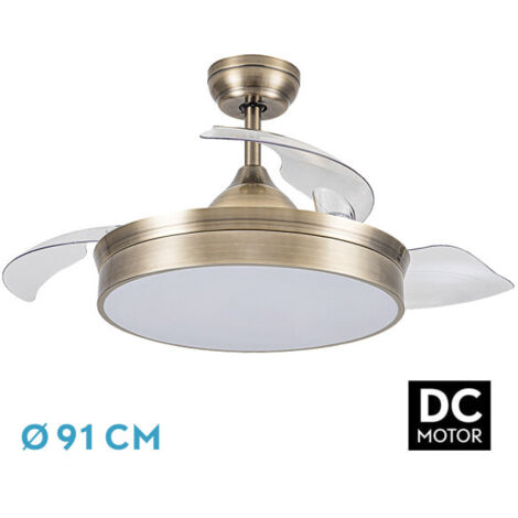 DC Deckenventilator DANI Mit LED Licht – 3 Lederflügel, 48W, 6 Geschwindigkeiten & Fernbedienung | Energieeffizient & Leise