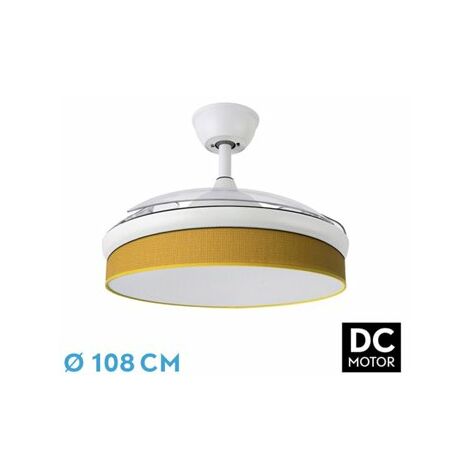 DC-Modeventilator 72W Weiß/Gelb 108cm 7200lm 3CCT Fernbedienung (1/2)