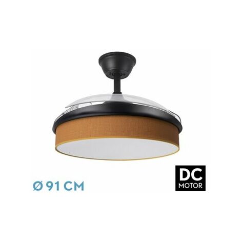 DC Fashion Fan 72W Schwarz/Orange 91cm 7200lm 3CCT Fernbedienung (1/2)