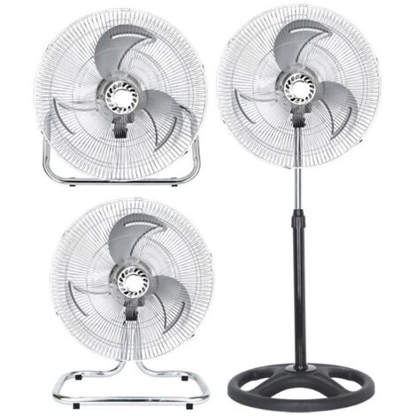 FABRILAMP Ventilator 3 En 1 Recio Black 50 D 3 Vel. 70w 3 Blades Aluminium In Silber Oszillierend