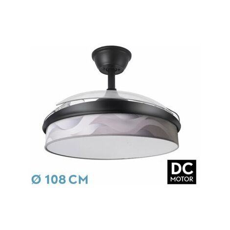 DC Fashion Fan 72W Schwarz/Wellengrau 108cm 7200lm 3CCT Fernbedienung (1/2)