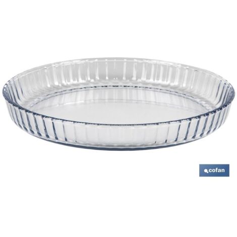 Fuente redonda de vidrio borosilicato modelo baritina 1600 ml