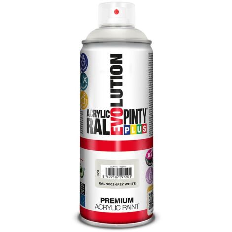 Premium-Sprühfarbe PintyPlus Evolution RAL 9002 Mattgrauweiß 520 ml