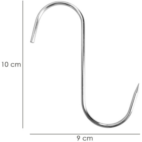 M4x100VA 10 Stück Fleischhaken, Metzgerhaken, Edelstahlhaken, S-Haken