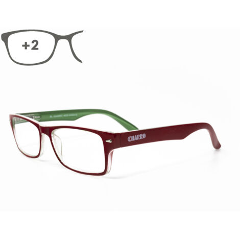 Lesebrille Kansas Rot/Grün. Erhöhen Sie +2,0 (1/5)