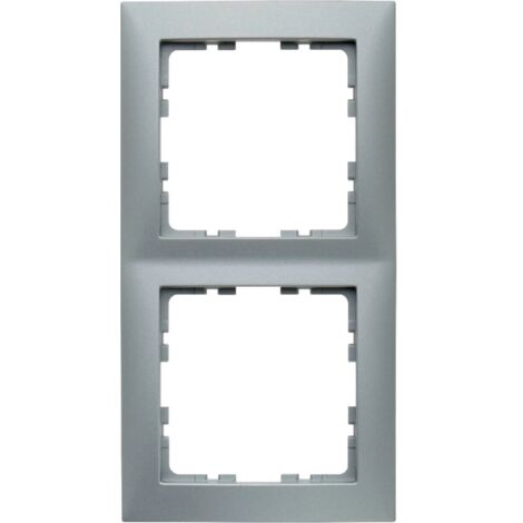 Rahmen für 2-Element-Mechanismus der Serie „Berker S1“ IP20 80,5x151,5x9,5mm mattaluminiumfarben (1/2)