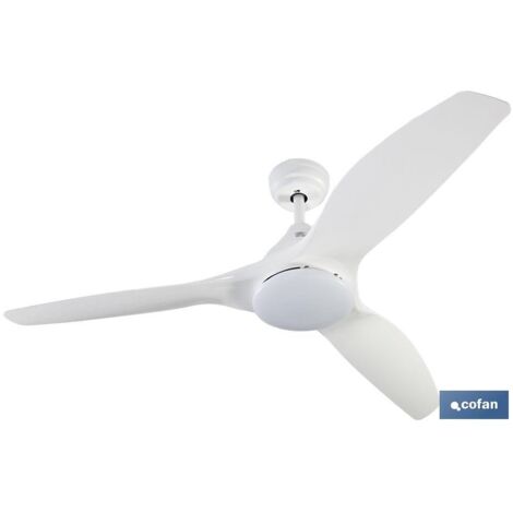Weißer dimmbarer LED-Deckenventilator (55W 3CCT 1800lm) IP20 Ø132x32-42cm weiße Farbe (1/4)