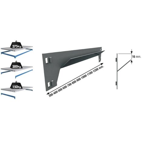 Single Mount Rack Stringer Sclick 300 mm SIMON RACK Stringer – Grau