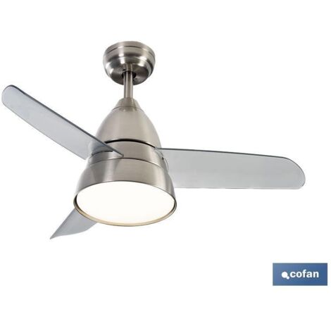 Verstellbarer LED-Deckenventilator mit 3 Flügeln (55 W, 3 CCT, 1800 lm), IP20, 32–42 x Ø 92 cm, aus Stahl und Acryl (1/4)