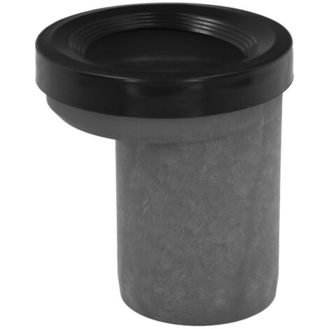 Hülse für exzentrische Toilette mit 135 mm Einlass und 90 mm Auslass aus grauem und schwarzem PVC (1/5)