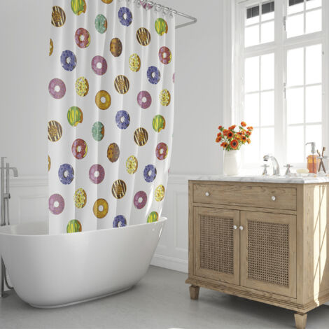 Cortina Ducha Donuts 180x200cm. Impermeable