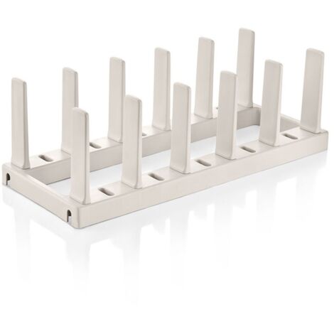 „Flexispace“ Pfannenträger für bis zu 5 Töpfe mit Antirutschboden 37x15x15cm weiß (1/2)