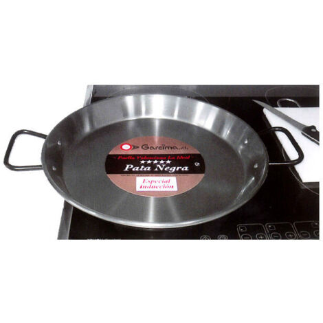 Polierte Induktions-Paella-Pfanne 30 cm für 1 Portion mit 2 Griffen GARCIMA