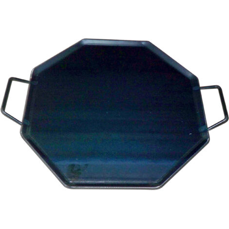 Grillplatte aus 4 mm Stahl mit 2 achteckigen Metallgriffen 50 x 50