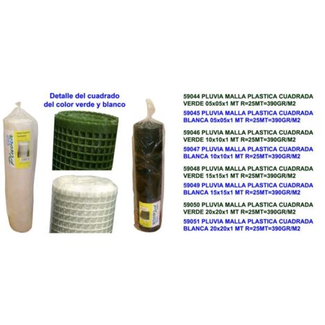 Catral Viereckiges Kunststoffnetz, Weiß, 1 M X 25 M Rolle, 2 Cm Maschenweite – Für Dekoration, Garten & Basteln