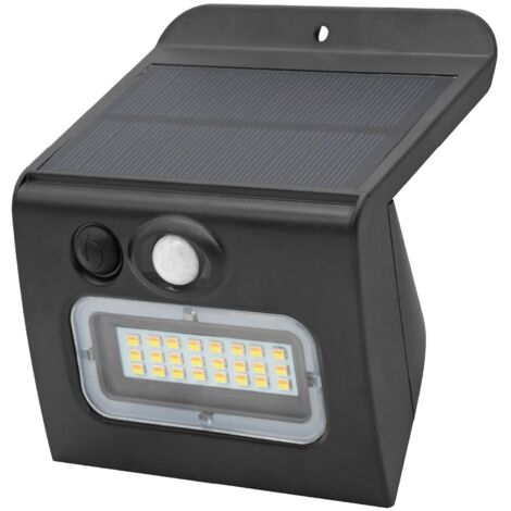Egoda LED-Solarwandleuchte mit Bewegungs- und Dämmerungssensor 3W 3000 - 4000 - 6500K Schwarz (1/5)