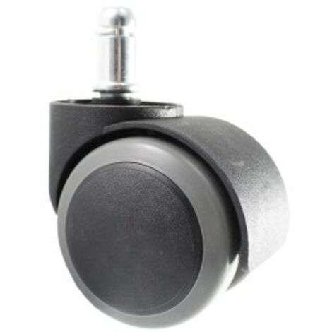 Schwenkrolle mit glatter Achse und Ring, schwarz/grau, max. Tragfähigkeit 50 kg, 11 x 22 mm, ø 5 cm (1/2)