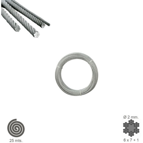 mm verzinktes Kabel (25 Meter Rolle) Kein Anheben (1/5)