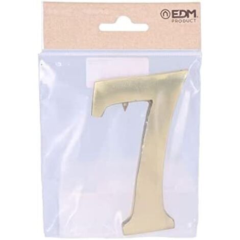 Nummer 7, poliertes Messing, 10 cm, unsichtbare Fixierung, EDM