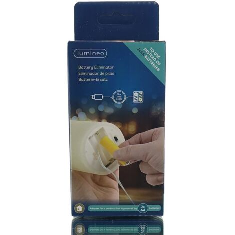 Batterie Eliminator Lumineo 220-240V – 3m Kabel für LED-Dekorationen – Kompakte Netzstromversorgung für Haushaltsgeräte (1/5)