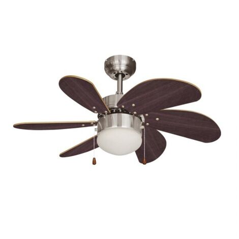 Deckenventilator Modell Aral Farbe Wengue Satin Nickel Leistung 50 W Flügel ø76 cm EDM (1/2)