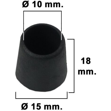 Schwarze konische Ferrule 10mm. Blister 8 Stück. (1/3)