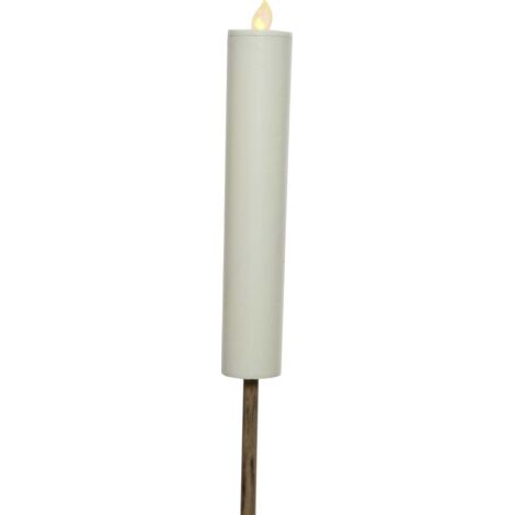 Solarkerze mit Flammeneffekt Ø4x90cm Weiß Lumineo