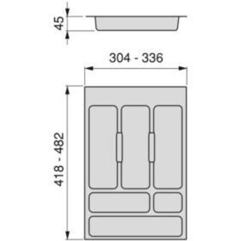 Emuca Optima Besteckhalter für Universalschublade, 400-mm-Modul ...