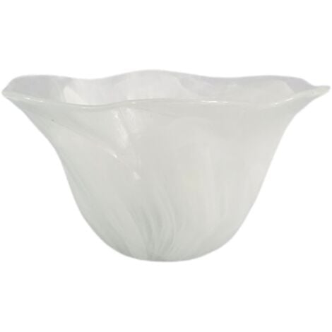 HOMSFOU Lampenschirm Weiß Glas - Lilien Design E27