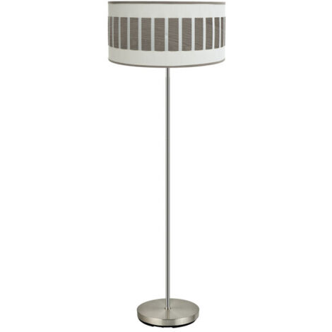 FABRILAMP Boden Wohnzimmer Ivanna 1xe27 Nickel/Weiß-Holz Grau 163x40x40 Cm (1/2)