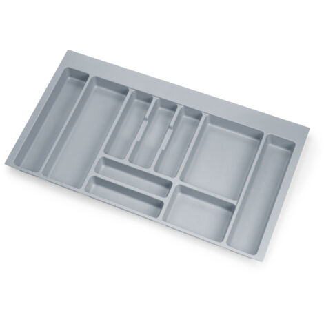 Emuca Optima Besteckhalter für Universalschublade, 900-mm-Modul, Kunststoff, Grau