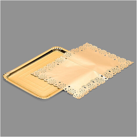 Rechteckiges Tablett mit Goldspitze, 25x34cm, Beutel mit 1 77184 (1/3)