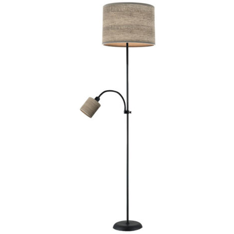 FABRILAMP Boden De Wohnzimmer Armonia 1xe27 1xe14 Schwarz-Holz Grau C/lector 155x40x40 cm (1/2)