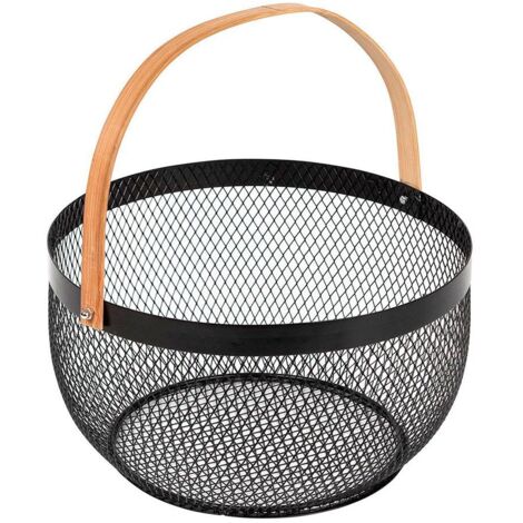 Retro-Netzkorb Ø29 cm aus der Kollektion „Noir Kitchen“. (1/2)